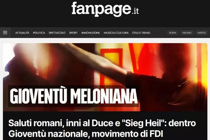 이탈리아 매체 팬페이지가 ‘멜로니의 청년들’이라는 제목으로 공개한 탐사보도물. 이탈리아 안사통신 갈무리
